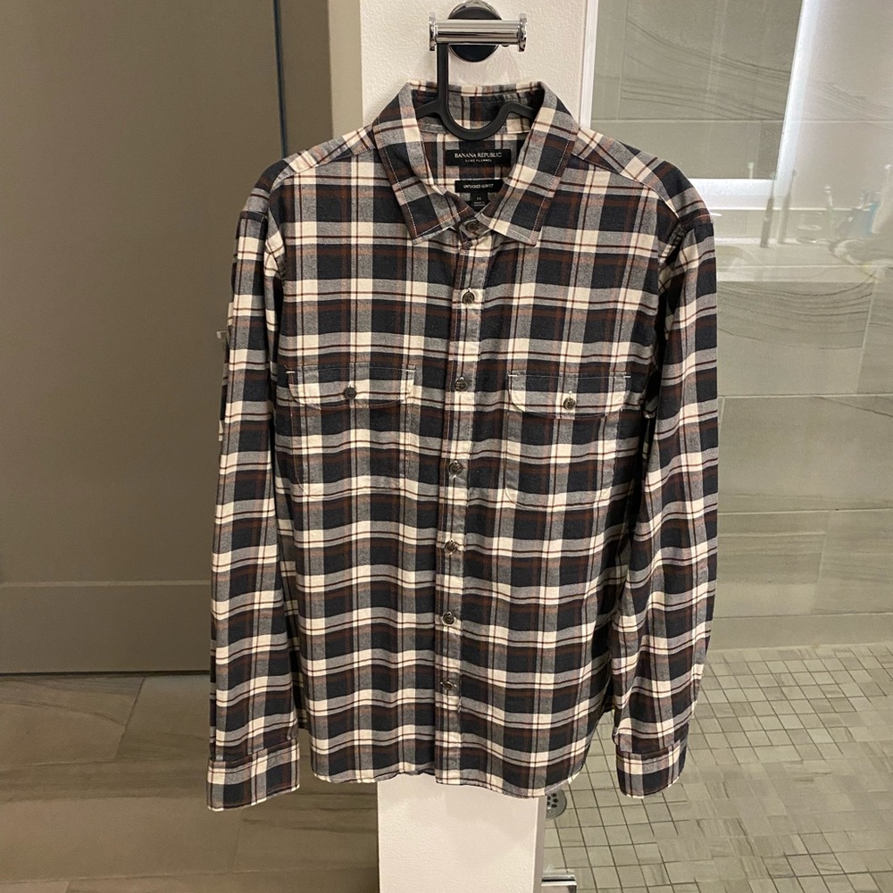 Banana Republic Luxe Flannel - Untuck Slim Medium